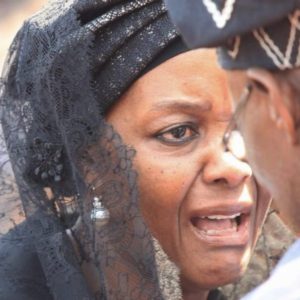 PHOTOS: Mugabe's Wife Cries To Obasanjo During Her Husband Funeral