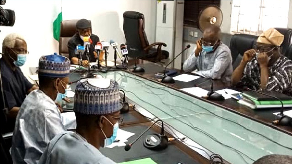 The Minister of Labour and Employment, Dr Chris Ngige, presides over a meeting between government and ASUU representatives in Abuja on November 20, 2020.