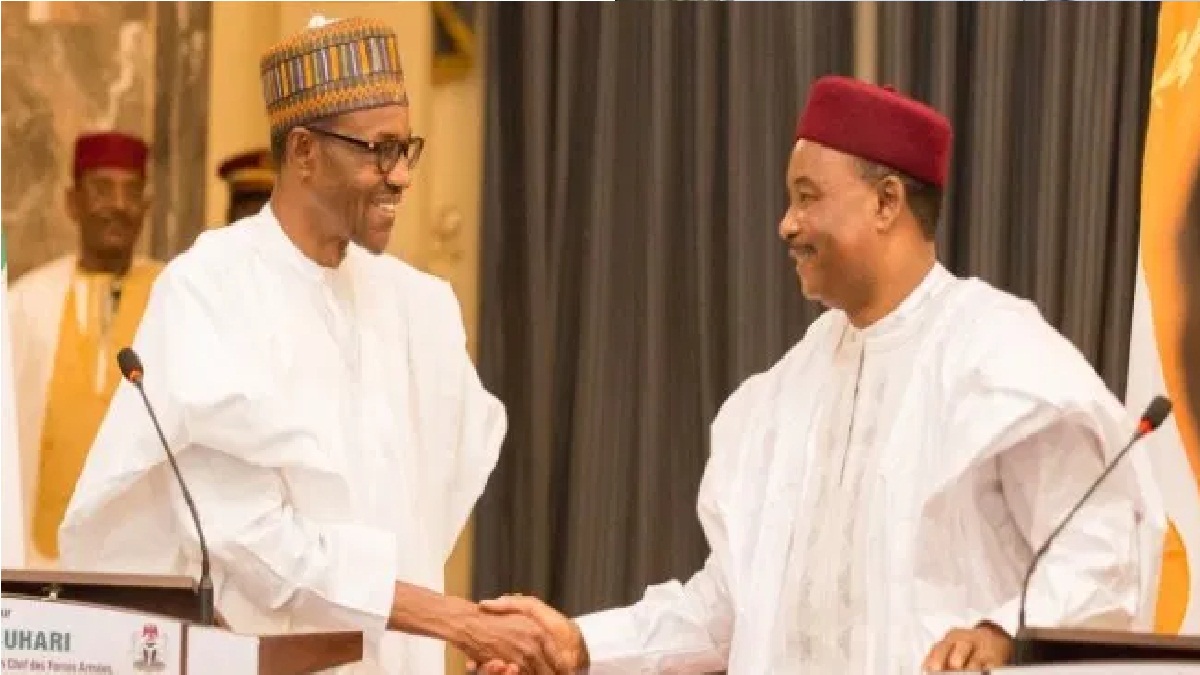 Muhammadu Buhari and Mahamadou Issoufou of Niger Republic