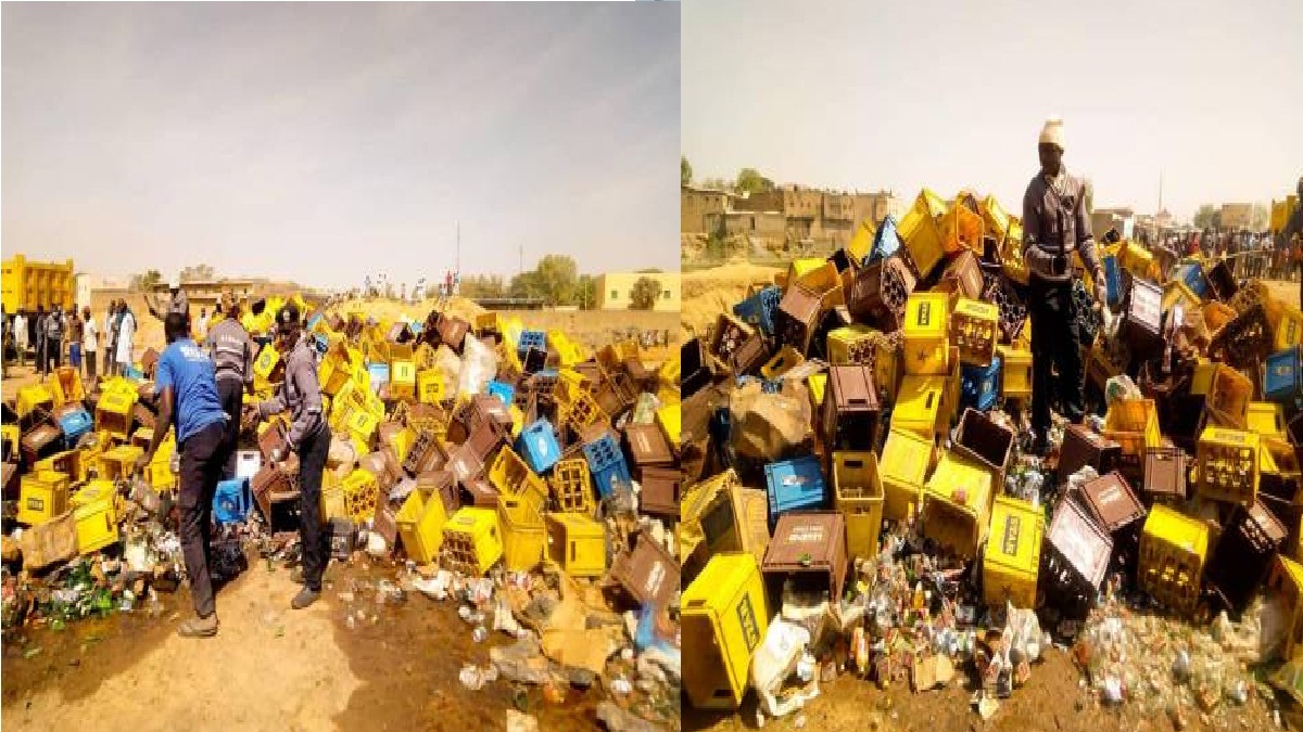 Gov Ganduje destroys beer bottles worth N200m in Kano