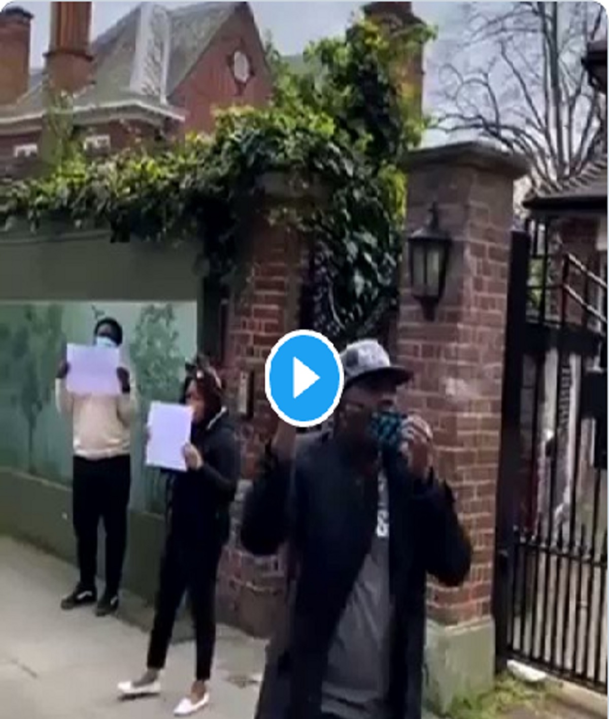 Nigerians in London storm Abuja House, ask Buhari to go back home