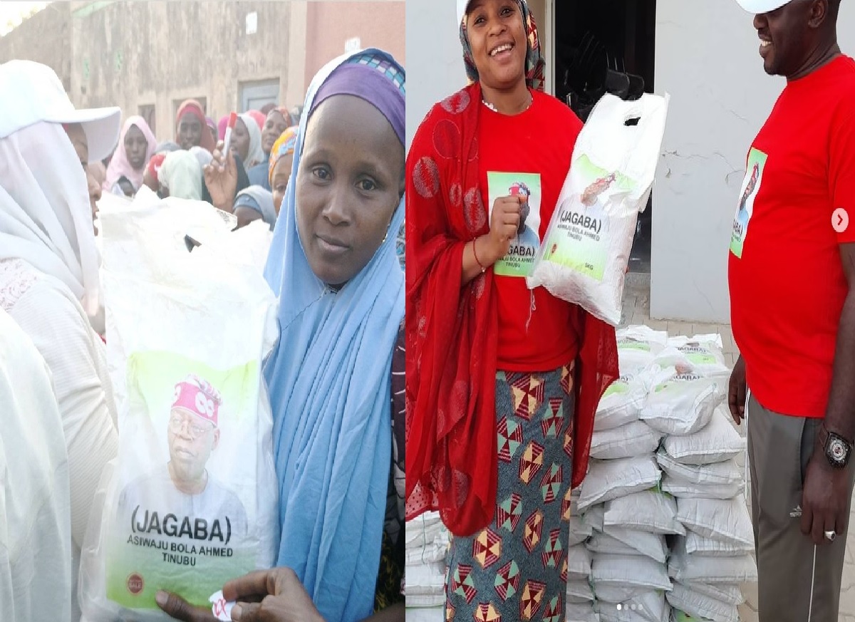Tinubu distributes Rice to Kano State.