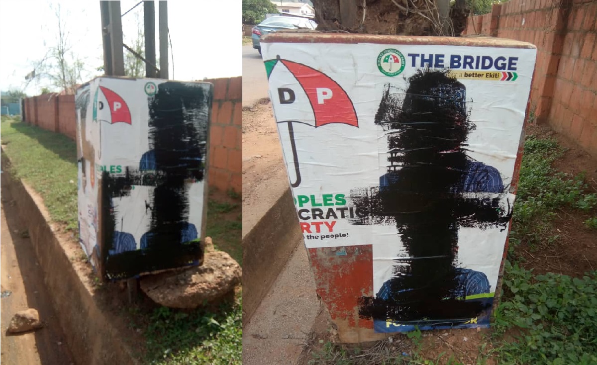 Bisi Kolawole posters destroyed