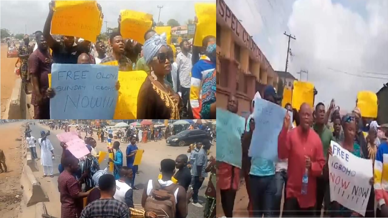 Igboho supporters protest in Ibadan