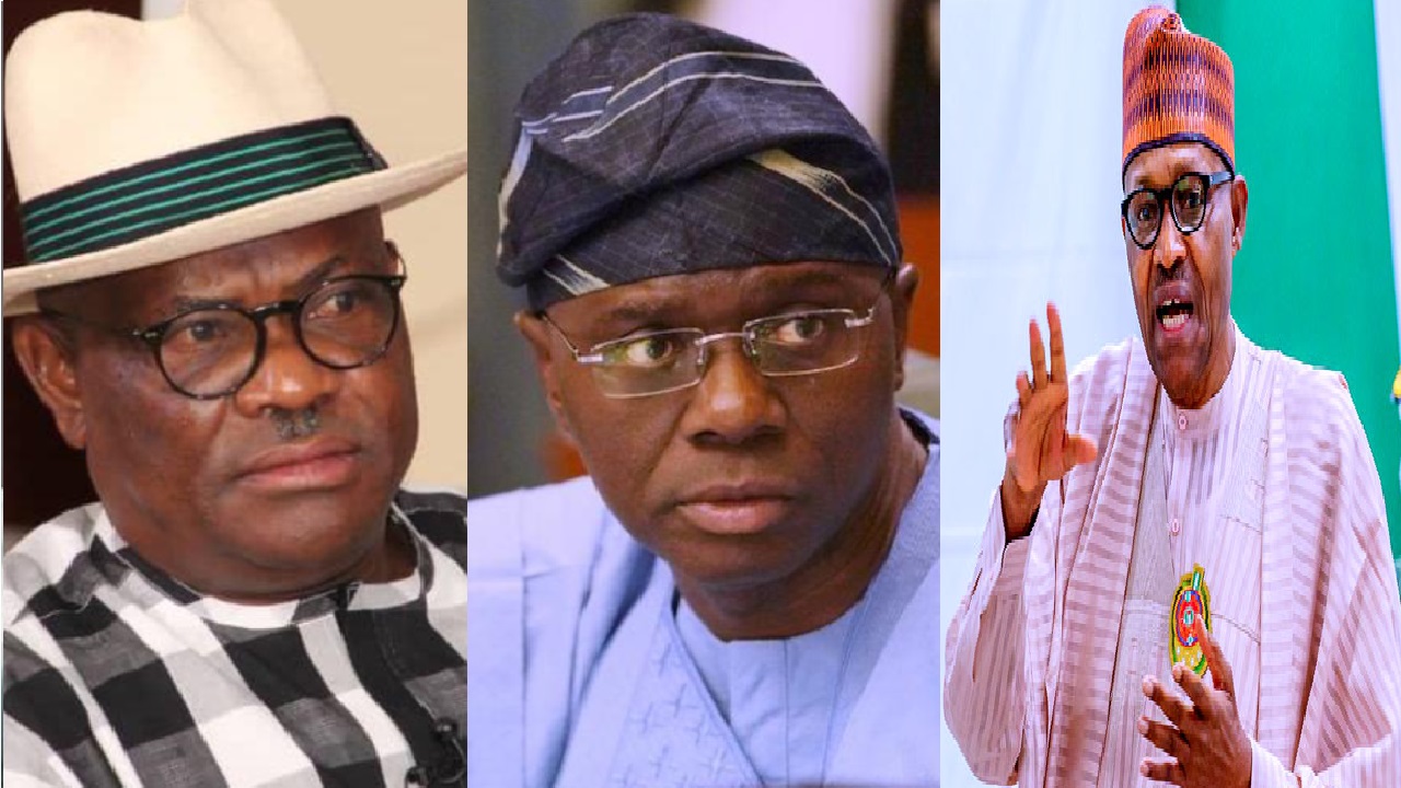 Wike, Sanwo-Olu and Buhari