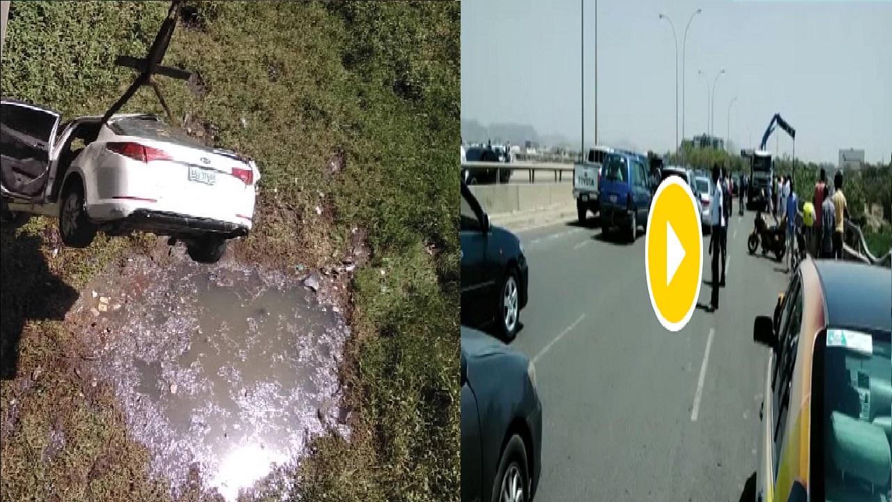 One escapes death as car falls off Abuja bridge