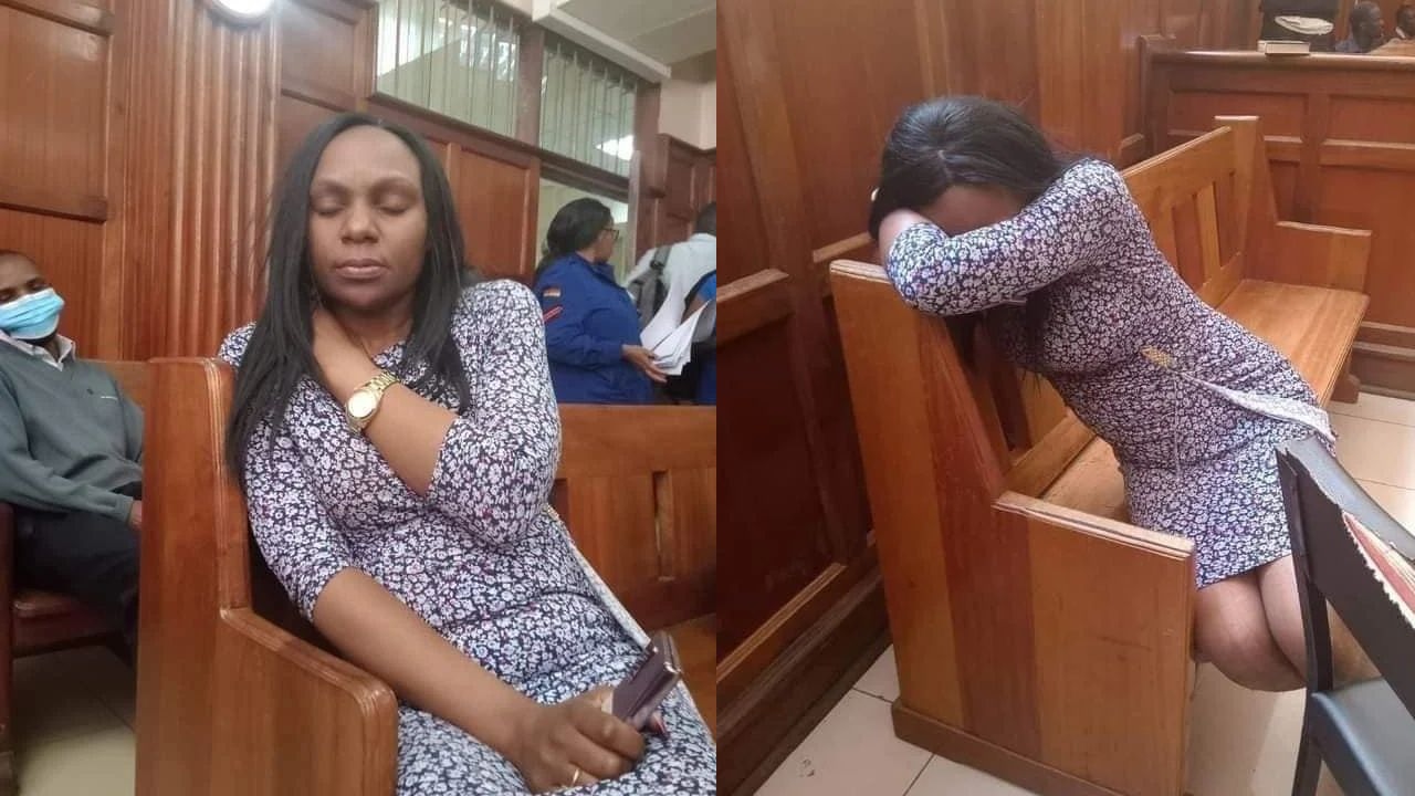Woman sleep in Court
