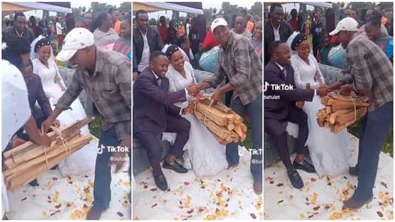 Man gives firewood as a wedding gift