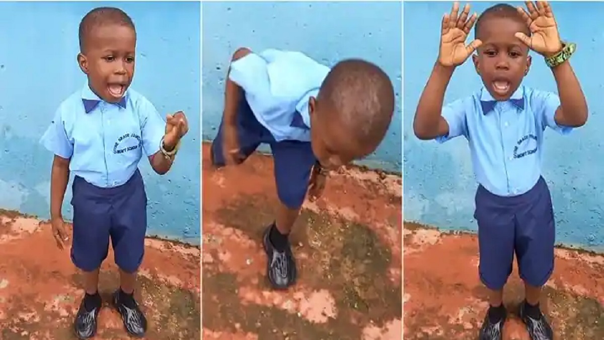 4 years old boy leads assembly like a professor