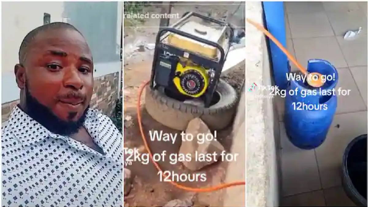 Man use Cooking gas to powered generator
