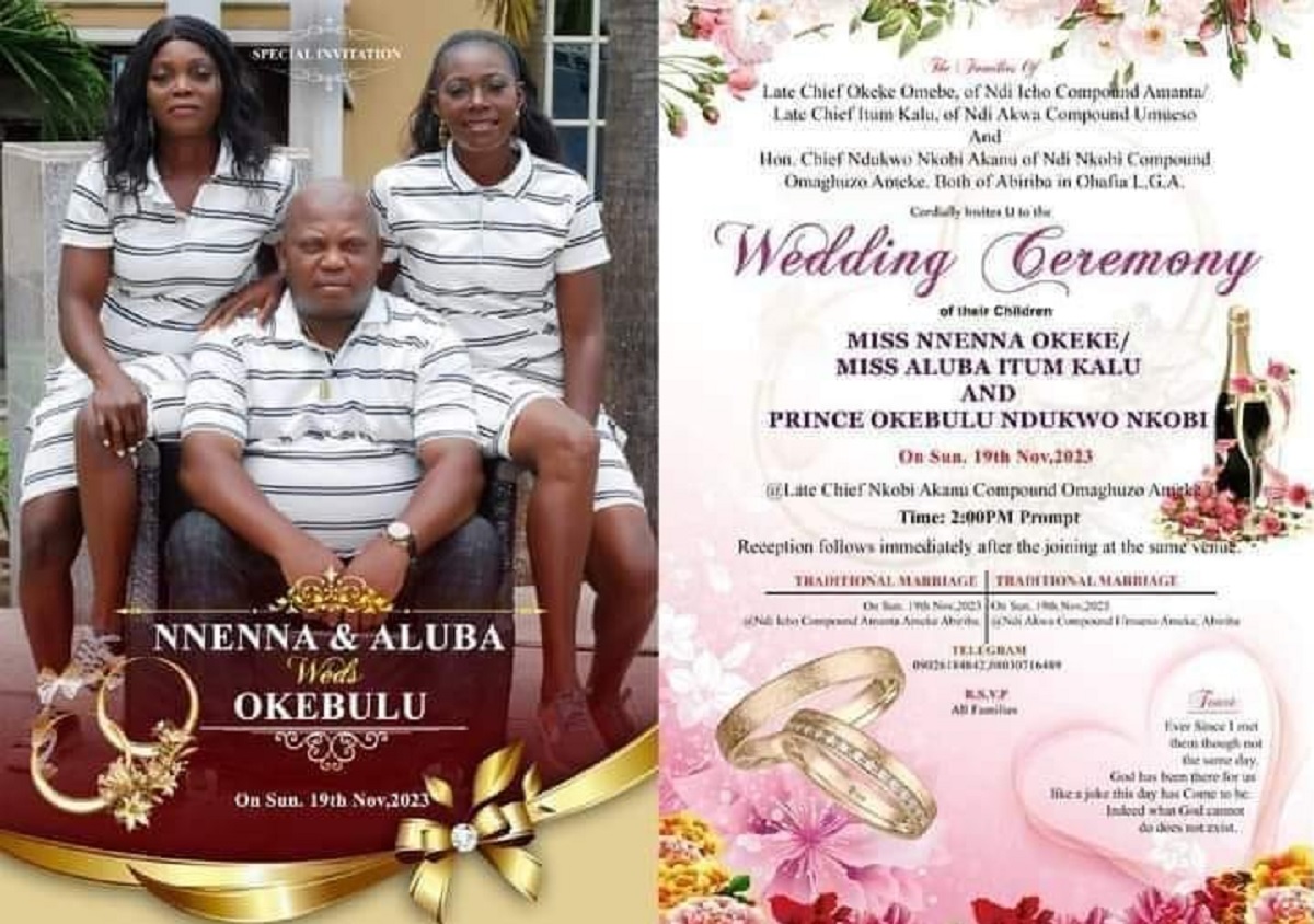 Abia Man Breaks Tradition, Set to Wed Two Women on the Same Day